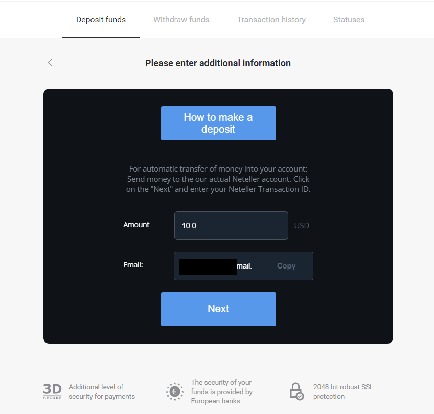 Deposit Funds in Binomo via Brazil Internet Banking (Bank Transer, Paylivre, Loterica, Itau, Boleto Rapido) and E-wallets (Picpay, Astropay, Banco do Brasil, Santander, Bradesco, Neteller, Skrill, WebMoney, Advcash) Deposit Funds in Binomo via Brazil Internet Banking (Bank Transer, Paylivre, Loterica, Itau, Boleto Rapido) and E-wallets (Picpay, Astropay, Banco do Brasil, Santander, Bradesco, Neteller, Skrill, WebMoney, Advcash)