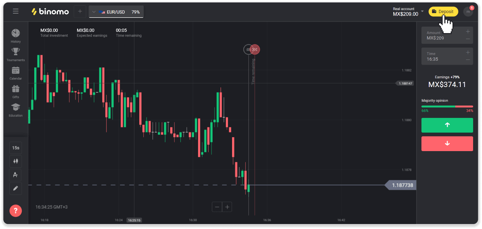 Diposita fons a Binomo mitjançant la targeta AstroPay