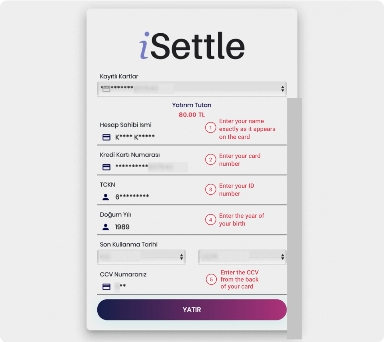 Vložte prostředky na Binomo prostřednictvím bankovní karty