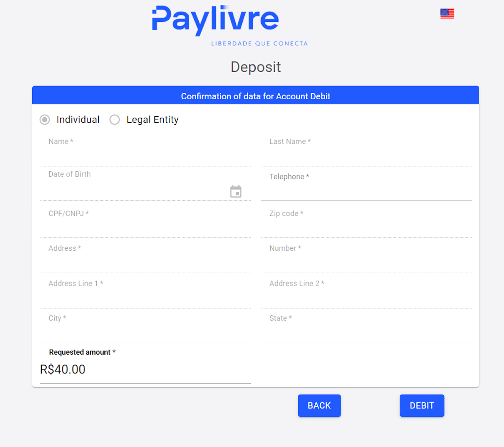Braziliya Internet-banking (Bank Transer, Paylivre, Loterica, Itau, Boleto Rapido) va elektron hamyonlar (Picpay, Astropay, Banco do Brasil, Santander, Bradesco, Neteller, Skrill, WebMoney, Advcash) orqali Binomo-ga mablag'larni depozit qilish. Braziliya Internet-banking (Bank Transer, Paylivre, Loterica, Itau, Boleto Rapido) va elektron hamyonlar (Picpay, Astropay, Banco do Brasil, Santander, Bradesco, Neteller, Skrill, WebMoney, Advcash) orqali Binomo-ga mablag'larni depozit qilish.