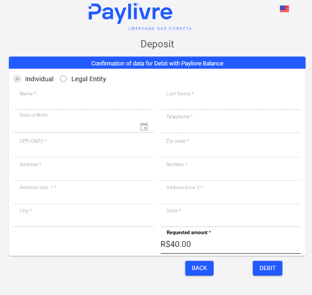 Braziliya Internet-banking (Bank Transer, Paylivre, Loterica, Itau, Boleto Rapido) va elektron hamyonlar (Picpay, Astropay, Banco do Brasil, Santander, Bradesco, Neteller, Skrill, WebMoney, Advcash) orqali Binomo-ga mablag'larni depozit qilish. Braziliya Internet-banking (Bank Transer, Paylivre, Loterica, Itau, Boleto Rapido) va elektron hamyonlar (Picpay, Astropay, Banco do Brasil, Santander, Bradesco, Neteller, Skrill, WebMoney, Advcash) orqali Binomo-ga mablag'larni depozit qilish.