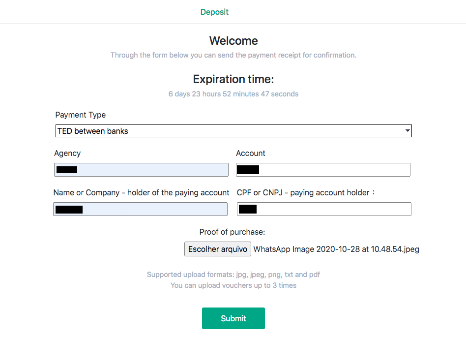 Braziliya Internet-banking (Bank Transer, Paylivre, Loterica, Itau, Boleto Rapido) va elektron hamyonlar (Picpay, Astropay, Banco do Brasil, Santander, Bradesco, Neteller, Skrill, WebMoney, Advcash) orqali Binomo-ga mablag'larni depozit qilish. Braziliya Internet-banking (Bank Transer, Paylivre, Loterica, Itau, Boleto Rapido) va elektron hamyonlar (Picpay, Astropay, Banco do Brasil, Santander, Bradesco, Neteller, Skrill, WebMoney, Advcash) orqali Binomo-ga mablag'larni depozit qilish.
