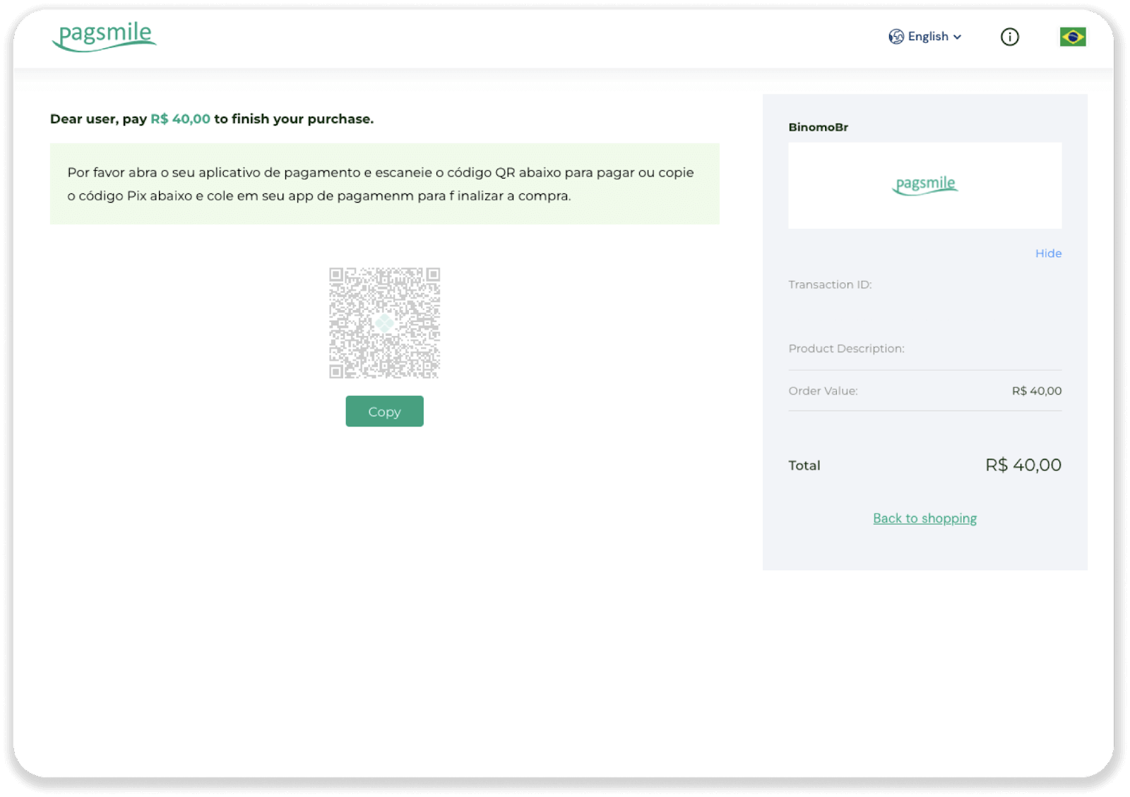 Braziliya Internet-banking (Bank Transer, Paylivre, Loterica, Itau, Boleto Rapido) va elektron hamyonlar (Picpay, Astropay, Banco do Brasil, Santander, Bradesco, Neteller, Skrill, WebMoney, Advcash) orqali Binomo-ga mablag'larni depozit qilish. Braziliya Internet-banking (Bank Transer, Paylivre, Loterica, Itau, Boleto Rapido) va elektron hamyonlar (Picpay, Astropay, Banco do Brasil, Santander, Bradesco, Neteller, Skrill, WebMoney, Advcash) orqali Binomo-ga mablag'larni depozit qilish.