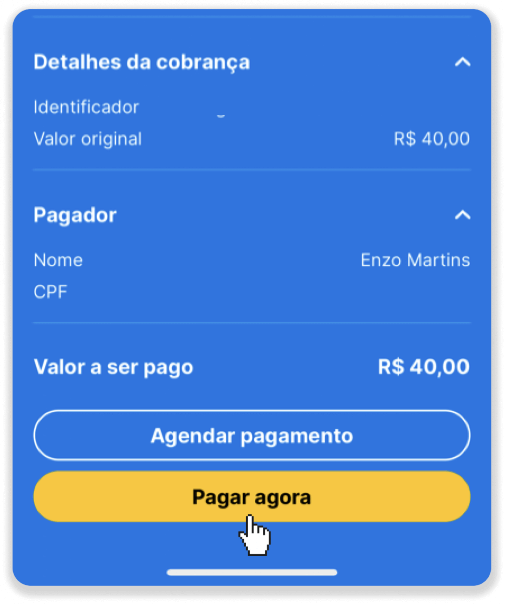 Braziliya Internet-banking (Bank Transer, Paylivre, Loterica, Itau, Boleto Rapido) va elektron hamyonlar (Picpay, Astropay, Banco do Brasil, Santander, Bradesco, Neteller, Skrill, WebMoney, Advcash) orqali Binomo-ga mablag'larni depozit qilish. Braziliya Internet-banking (Bank Transer, Paylivre, Loterica, Itau, Boleto Rapido) va elektron hamyonlar (Picpay, Astropay, Banco do Brasil, Santander, Bradesco, Neteller, Skrill, WebMoney, Advcash) orqali Binomo-ga mablag'larni depozit qilish.