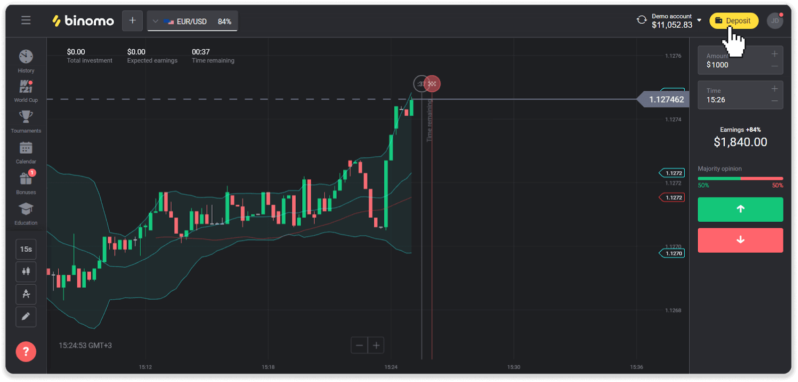 Внесите средства на Binomo через электронные кошельки (Webmoney WMZ, Picpay, Neteller, Astropay, Cash U, Skrill, ADV Cash, AstroPay Card, Perfect Money) Внесите средства на Binomo через электронные кошельки (Webmoney WMZ, Picpay, Neteller, Astropay, Cash U, Skrill, ADV Cash, AstroPay Card, Perfect Money)