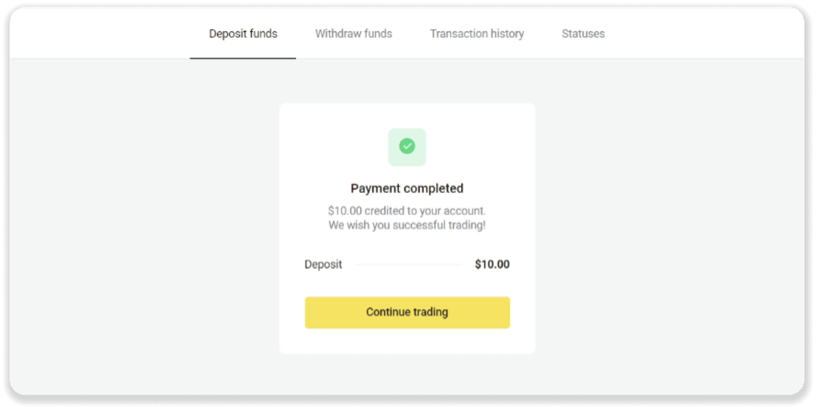 Внесите средства на Binomo через электронные кошельки (Webmoney WMZ, Picpay, Neteller, Astropay, Cash U, Skrill, ADV Cash, AstroPay Card, Perfect Money)