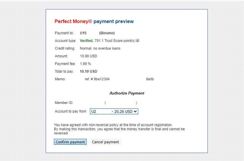 Внесите средства на Binomo через электронные кошельки (Webmoney WMZ, Picpay, Neteller, Astropay, Cash U, Skrill, ADV Cash, AstroPay Card, Perfect Money) Внесите средства на Binomo через электронные кошельки (Webmoney WMZ, Picpay, Neteller, Astropay, Cash U, Skrill, ADV Cash, AstroPay Card, Perfect Money)