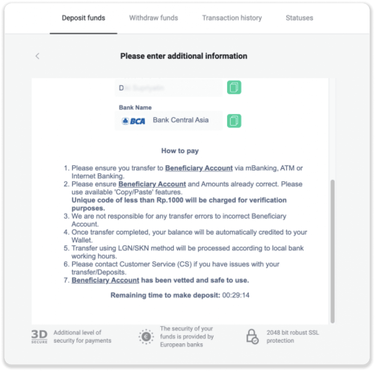 Deposit Funds on Binomo via Indonesia Bank Transfer (Virtual Account, Internet Banking) Deposit Funds on Binomo via Indonesia Bank Transfer (Virtual Account, Internet Banking)