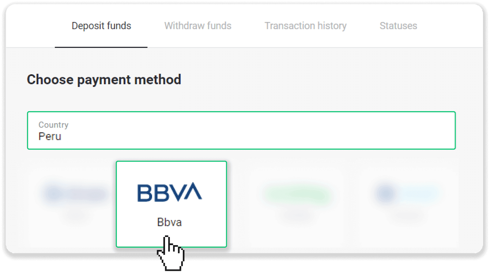Deposit Funds on Binomo via Peru Bank Card (Mastercard / Maestro), Bank Transfer (BBVA, Cash Payments, Scotiabank, Caja Tacna, BCP bank, Caja Huancayo, Caja Trujillo, Interbank, Caja Arequipa) and E-wallets (AstroPay, Jeton) Deposit Funds on Binomo via Peru Bank Card (Mastercard / Maestro), Bank Transfer (BBVA, Cash Payments, Scotiabank, Caja Tacna, BCP bank, Caja Huancayo, Caja Trujillo, Interbank, Caja Arequipa) and E-wallets (AstroPay, Jeton)