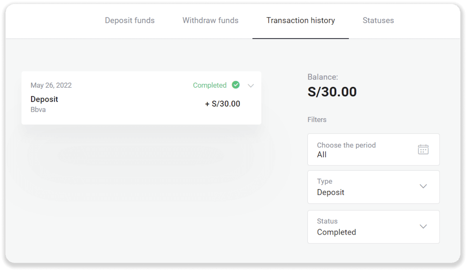 Deposit Funds on Binomo via Peru Bank Card (Mastercard / Maestro), Bank Transfer (BBVA, Cash Payments, Scotiabank, Caja Tacna, BCP bank, Caja Huancayo, Caja Trujillo, Interbank, Caja Arequipa) and E-wallets (AstroPay, Jeton) Deposit Funds on Binomo via Peru Bank Card (Mastercard / Maestro), Bank Transfer (BBVA, Cash Payments, Scotiabank, Caja Tacna, BCP bank, Caja Huancayo, Caja Trujillo, Interbank, Caja Arequipa) and E-wallets (AstroPay, Jeton)