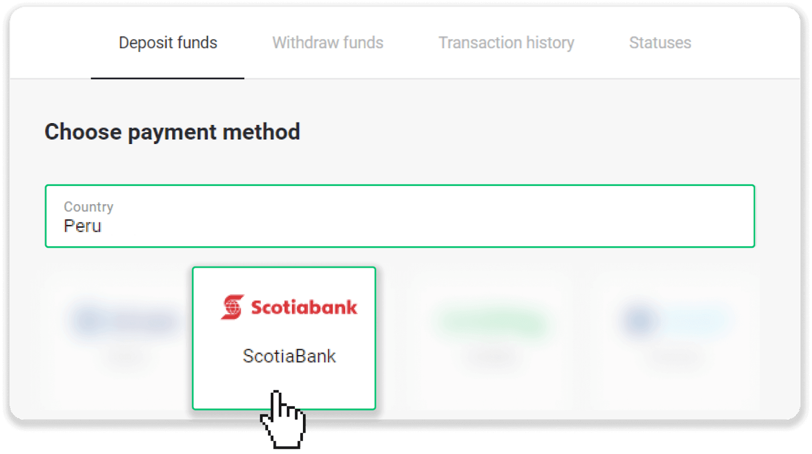 Deposit Funds on Binomo via Peru Bank Card (Mastercard / Maestro), Bank Transfer (BBVA, Cash Payments, Scotiabank, Caja Tacna, BCP bank, Caja Huancayo, Caja Trujillo, Interbank, Caja Arequipa) and E-wallets (AstroPay, Jeton) Deposit Funds on Binomo via Peru Bank Card (Mastercard / Maestro), Bank Transfer (BBVA, Cash Payments, Scotiabank, Caja Tacna, BCP bank, Caja Huancayo, Caja Trujillo, Interbank, Caja Arequipa) and E-wallets (AstroPay, Jeton)