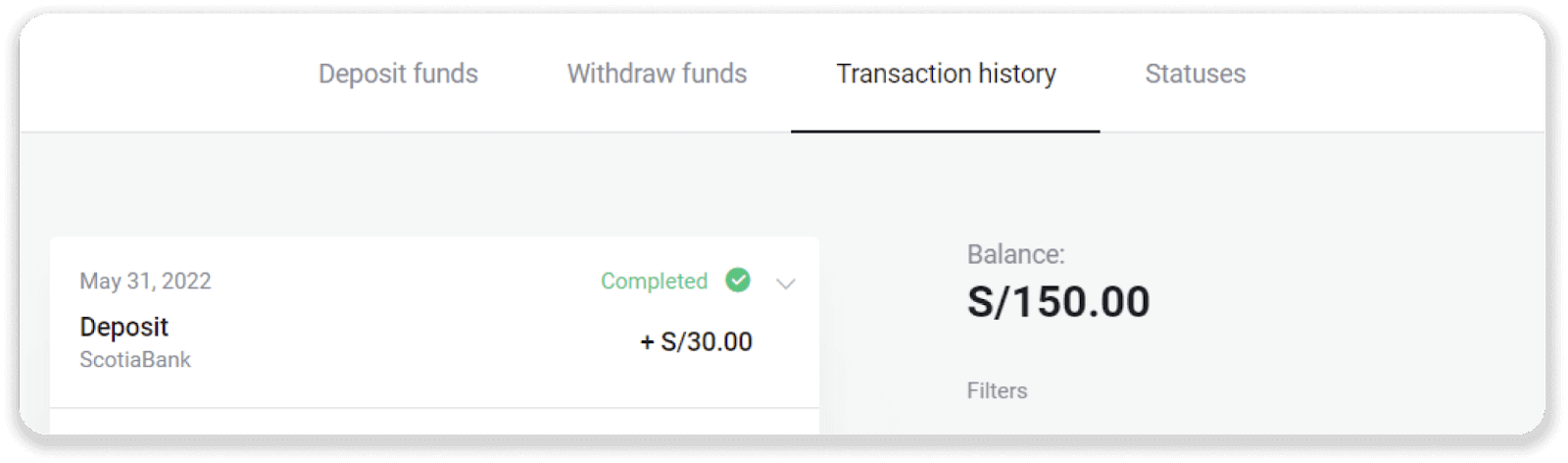 Deposit Funds on Binomo via Peru Bank Card (Mastercard / Maestro), Bank Transfer (BBVA, Cash Payments, Scotiabank, Caja Tacna, BCP bank, Caja Huancayo, Caja Trujillo, Interbank, Caja Arequipa) and E-wallets (AstroPay, Jeton) Deposit Funds on Binomo via Peru Bank Card (Mastercard / Maestro), Bank Transfer (BBVA, Cash Payments, Scotiabank, Caja Tacna, BCP bank, Caja Huancayo, Caja Trujillo, Interbank, Caja Arequipa) and E-wallets (AstroPay, Jeton)