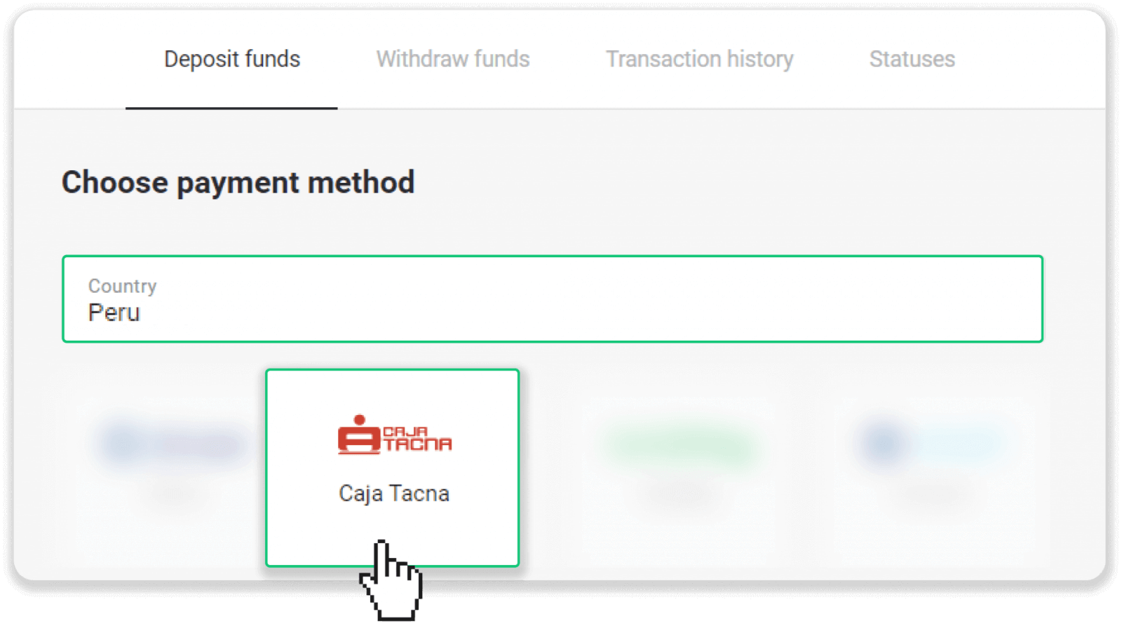 Deposit Funds on Binomo via Peru Bank Card (Mastercard / Maestro), Bank Transfer (BBVA, Cash Payments, Scotiabank, Caja Tacna, BCP bank, Caja Huancayo, Caja Trujillo, Interbank, Caja Arequipa) and E-wallets (AstroPay, Jeton) Deposit Funds on Binomo via Peru Bank Card (Mastercard / Maestro), Bank Transfer (BBVA, Cash Payments, Scotiabank, Caja Tacna, BCP bank, Caja Huancayo, Caja Trujillo, Interbank, Caja Arequipa) and E-wallets (AstroPay, Jeton)