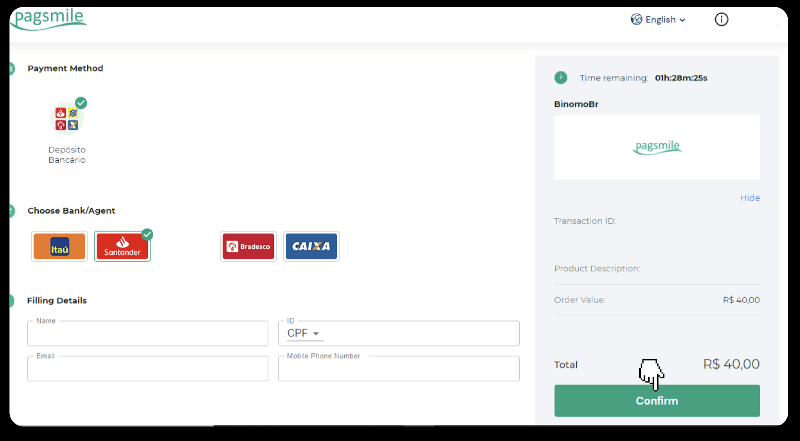 Внесите средства посредством банковского перевода (Itau, PicPay, Loterica, Boleto Rapido, Paylivre, Pagsmile, Bradesco, Santander) на Binomo Внесите средства посредством банковского перевода (Itau, PicPay, Loterica, Boleto Rapido, Paylivre, Pagsmile, Bradesco, Santander) на Binomo