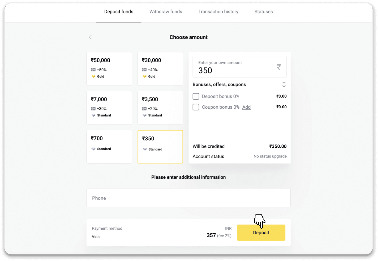Sida Lacagaha loogu shubo Binomo Sida Lacagaha loogu shubo Binomo
