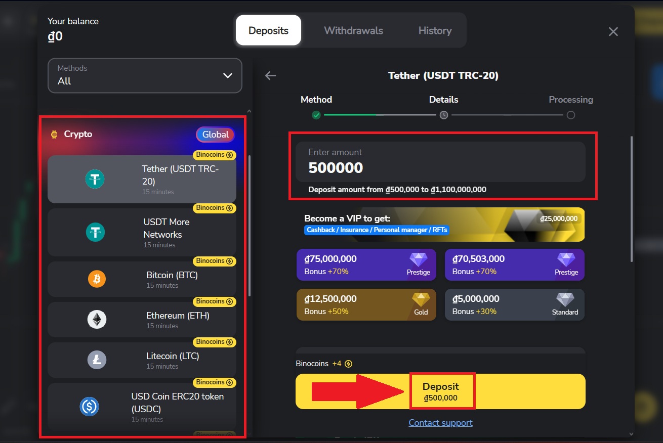 2026 yilda Binomo-ga qanday qilib pul qo'yish kerak: bosqichma-bosqich ko'rsatma, to'lovlar va ishlov berish vaqti