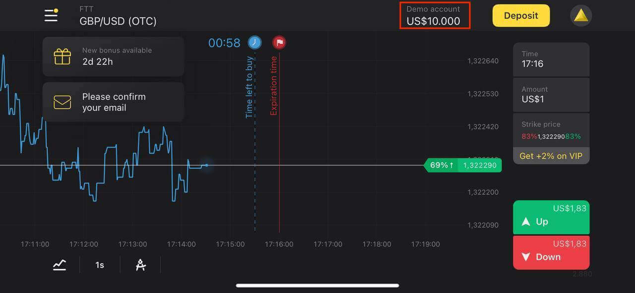 Cách mở tài khoản demo trên Binomo Cách mở tài khoản demo trên Binomo