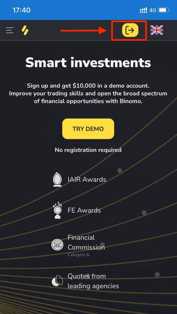 Cách mở tài khoản demo trên Binomo Cách mở tài khoản demo trên Binomo