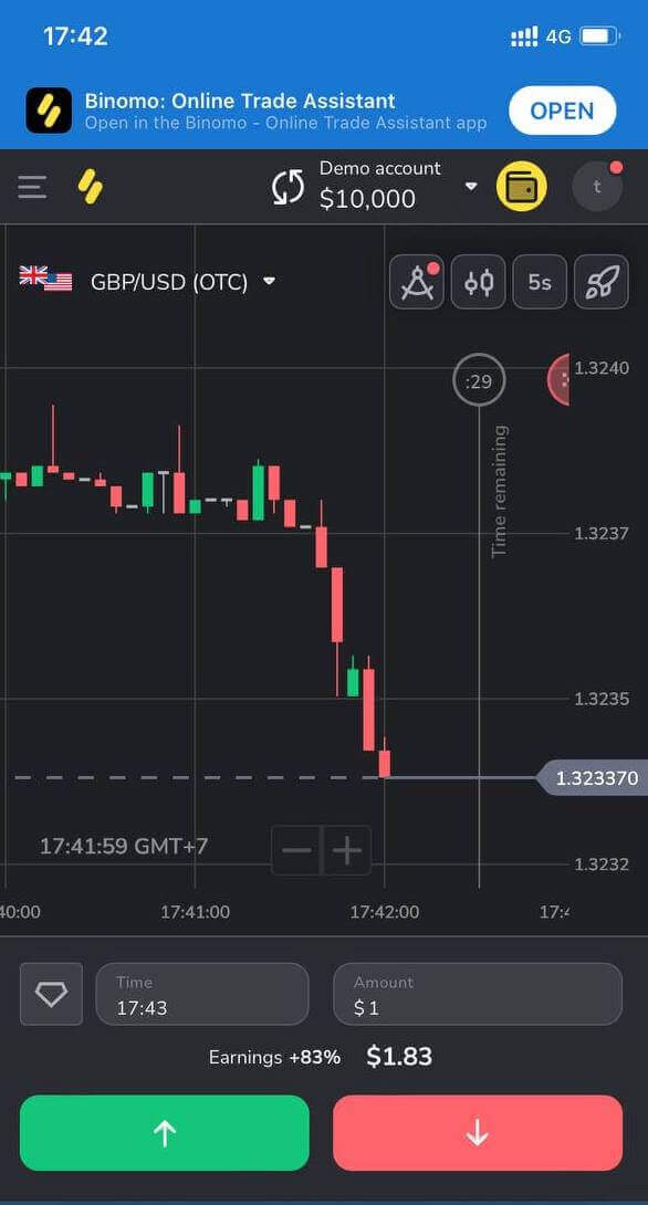 Cách mở tài khoản demo trên Binomo Cách mở tài khoản demo trên Binomo