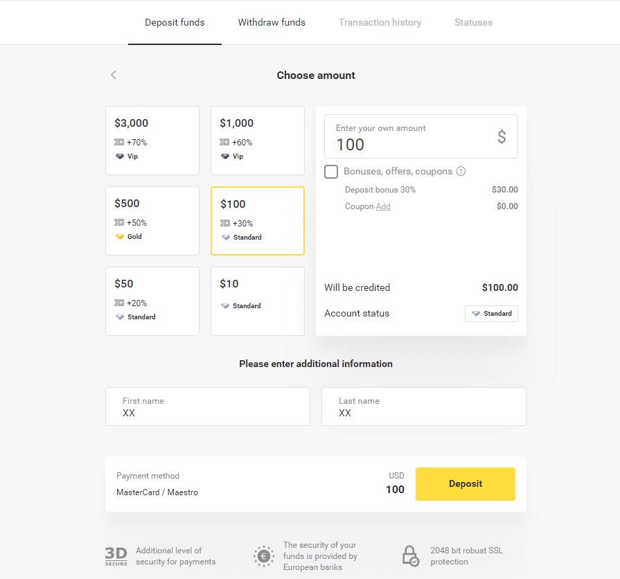 How to Withdraw and Make a Deposit in Binomo