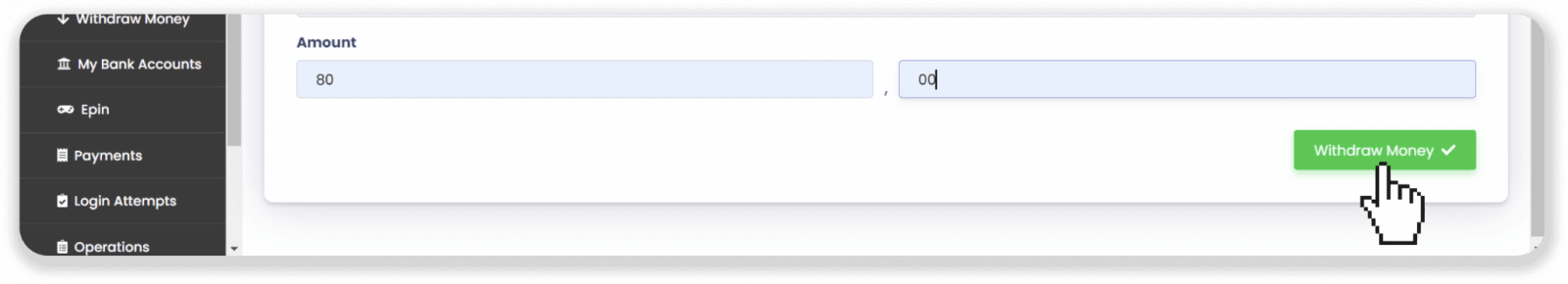 Si të tërhiqni fonde nga Binomo në portofolin tim elektronik (Payfix, Webmoney WMZ, Tpaga, Perfect Money, para ADV, PayTM, Globe Pay, AstroPay, Jeton Wallet)