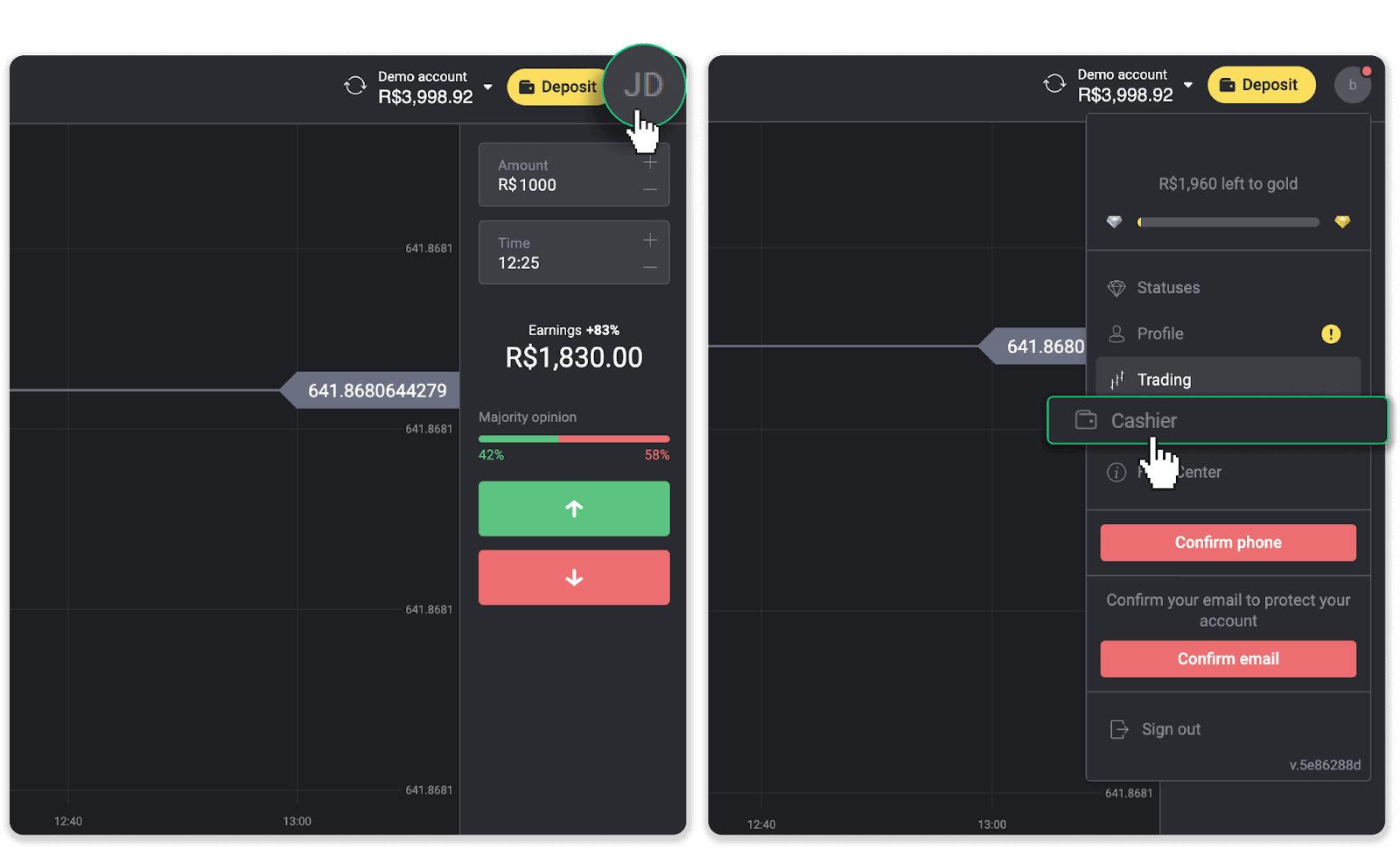 Si të tërhiqni fonde nga Binomo në portofolin tim elektronik (Payfix, Webmoney WMZ, Tpaga, Perfect Money, para ADV, PayTM, Globe Pay, AstroPay, Jeton Wallet)