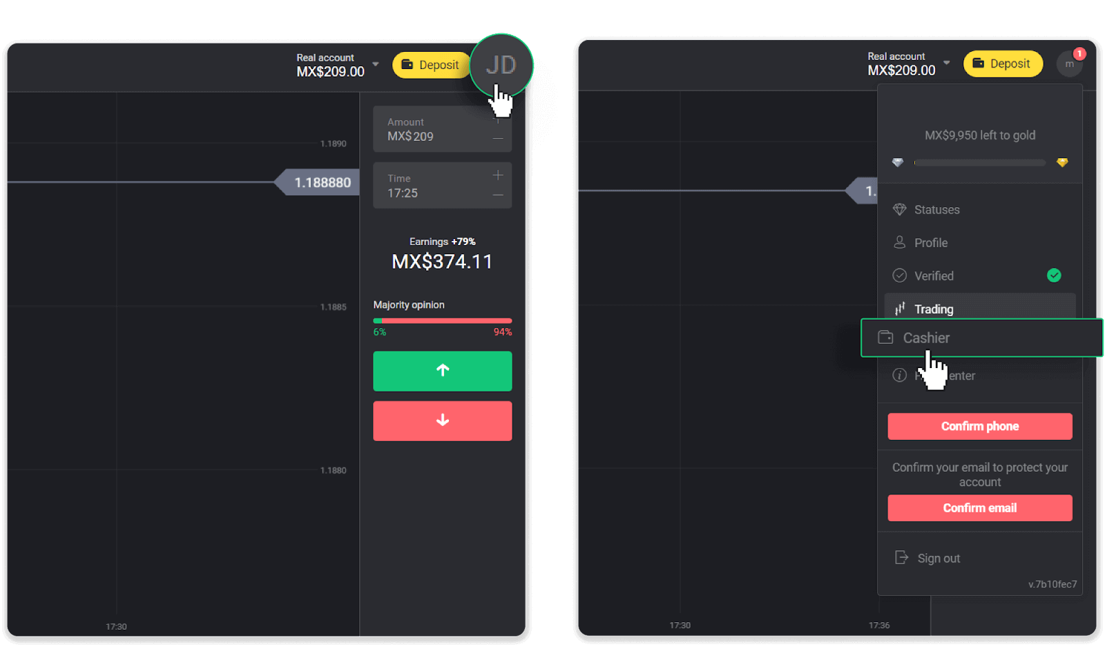 Si të tërhiqni fonde nga Binomo në portofolin tim elektronik (Payfix, Webmoney WMZ, Tpaga, Perfect Money, para ADV, PayTM, Globe Pay, AstroPay, Jeton Wallet)