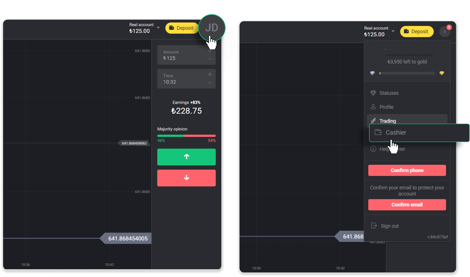 Si të tërhiqni fonde nga Binomo në portofolin tim elektronik (Payfix, Webmoney WMZ, Tpaga, Perfect Money, para ADV, PayTM, Globe Pay, AstroPay, Jeton Wallet)