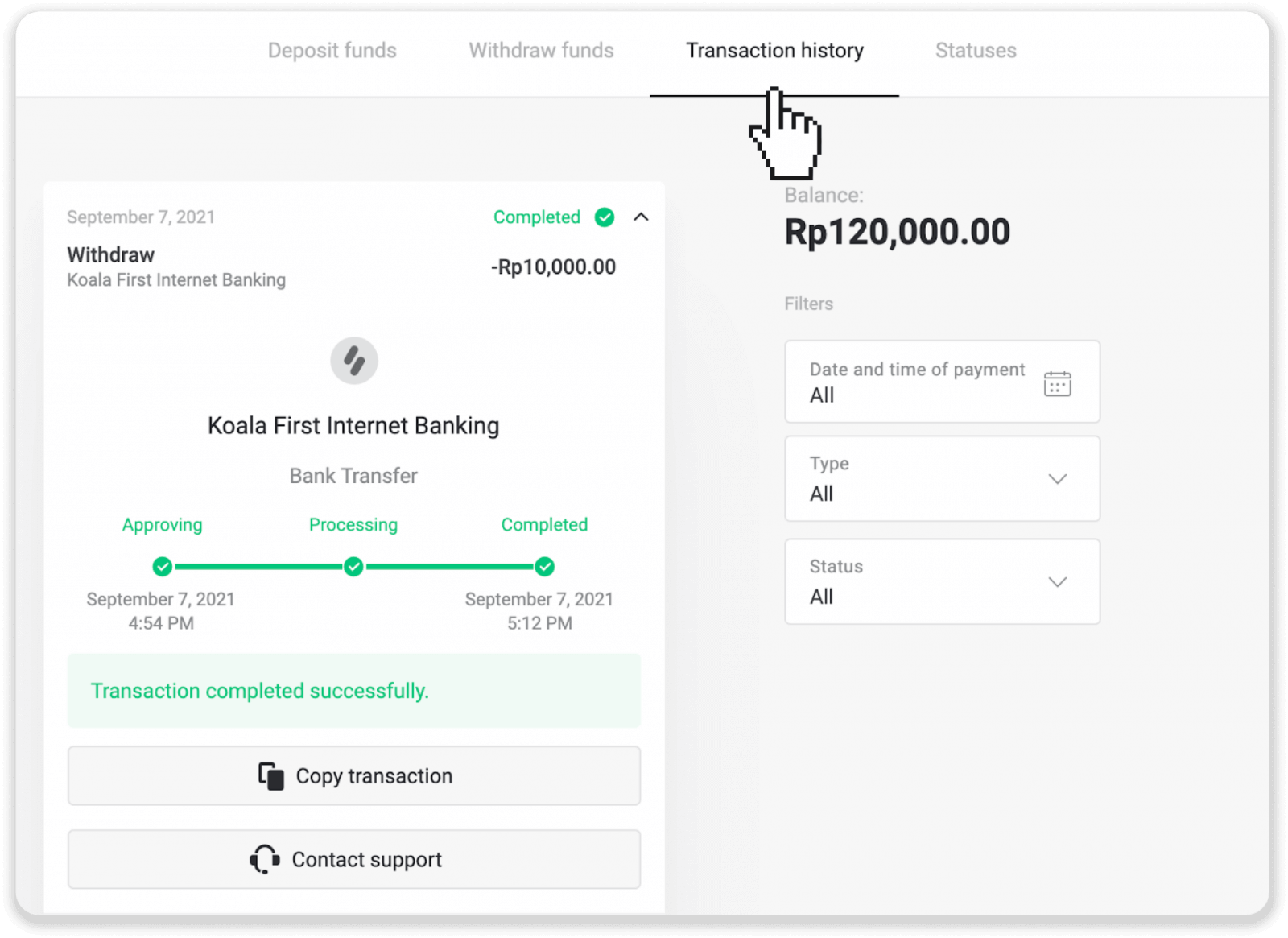 Cara Menarik Dana ke Rekening Bank saya (transfer Bank, Internet Banking, IMPS Bank Transfer, NEFT Bank Transfer, Indian Exchanger, NetBanking, Virtual Account, CEPbank, PIX) di Binomo