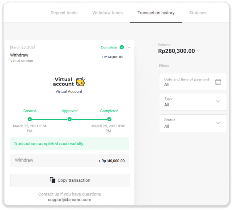 Cara Menarik Dana ke Rekening Bank saya (transfer Bank, Internet Banking, IMPS Bank Transfer, NEFT Bank Transfer, Indian Exchanger, NetBanking, Virtual Account, CEPbank, PIX) di Binomo