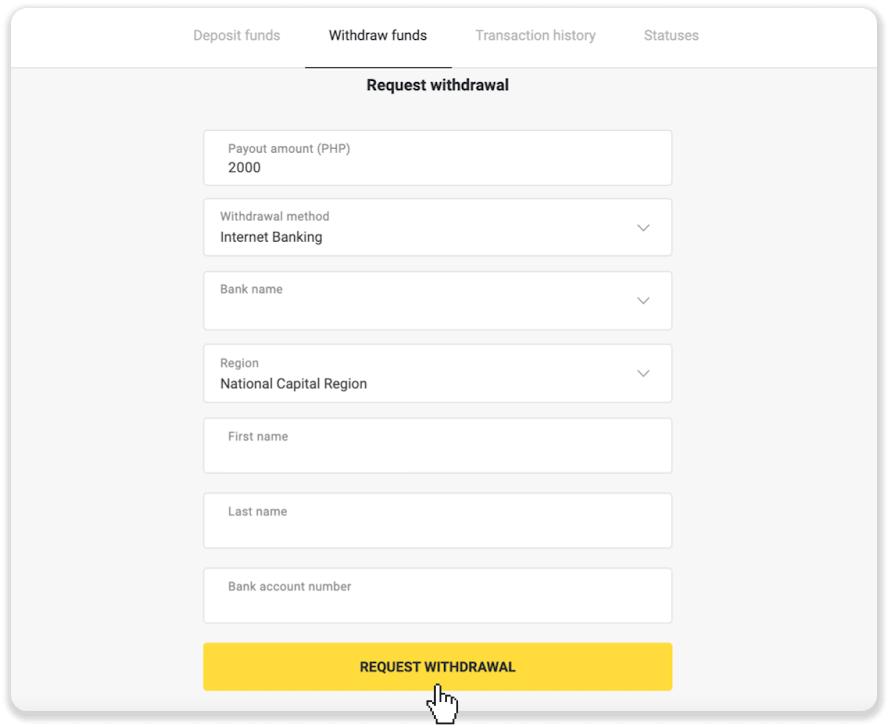 Cara Menarik Dana ke Rekening Bank saya (transfer Bank, Internet Banking, IMPS Bank Transfer, NEFT Bank Transfer, Indian Exchanger, NetBanking, Virtual Account, CEPbank, PIX) di Binomo