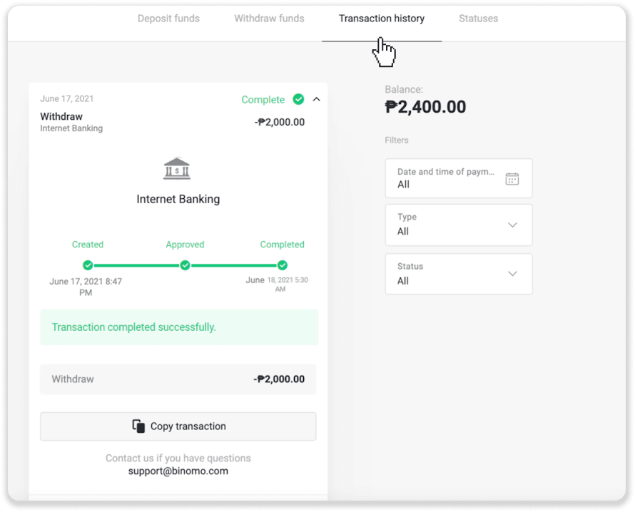 Cara Menarik Dana ke Rekening Bank saya (transfer Bank, Internet Banking, IMPS Bank Transfer, NEFT Bank Transfer, Indian Exchanger, NetBanking, Virtual Account, CEPbank, PIX) di Binomo