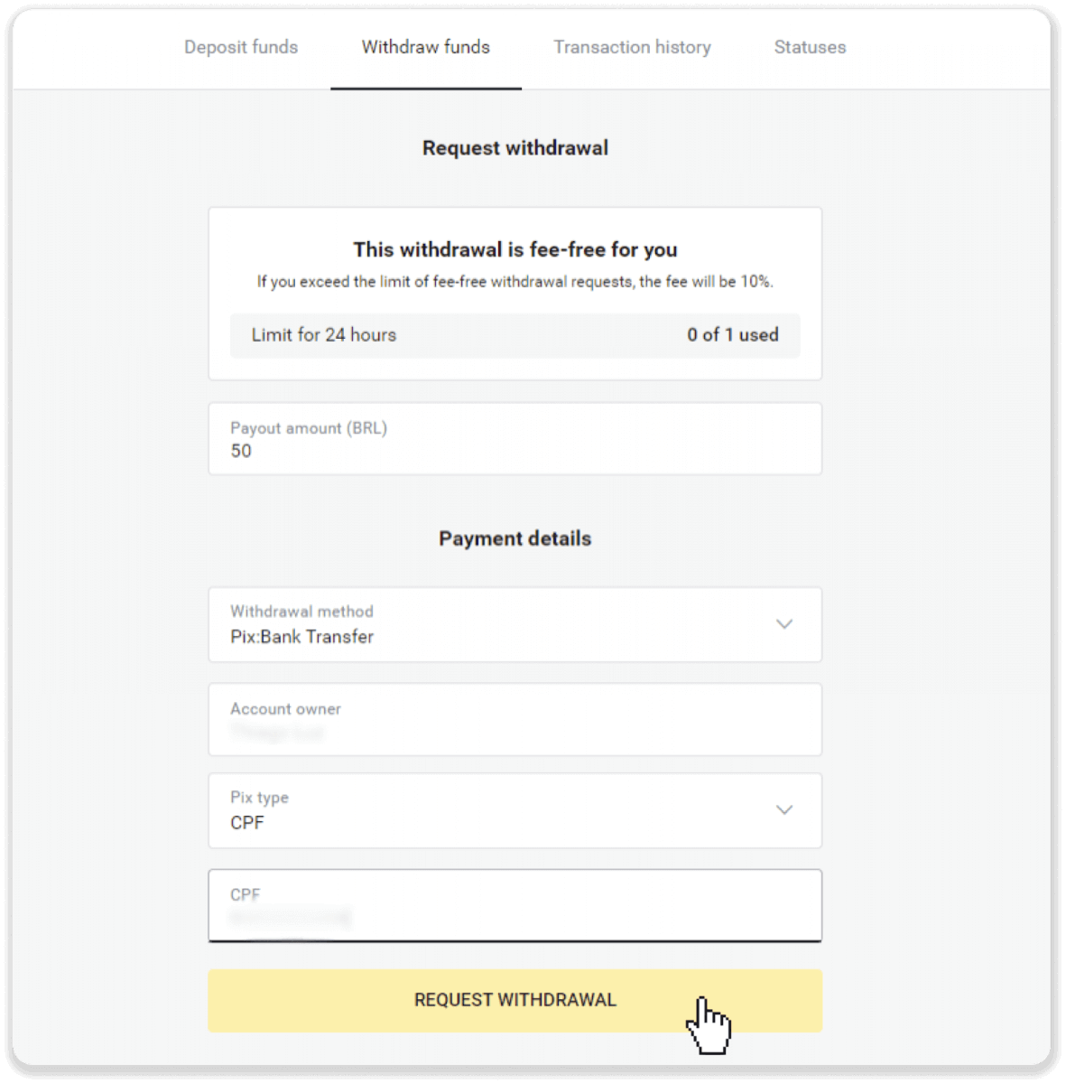 Cara Menarik Dana ke Rekening Bank saya (transfer Bank, Internet Banking, IMPS Bank Transfer, NEFT Bank Transfer, Indian Exchanger, NetBanking, Virtual Account, CEPbank, PIX) di Binomo